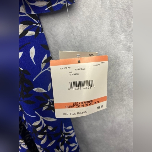 Kasper Women's Signature Wrap Dress Royal blue business casual size 3X - Picture 9 of 14